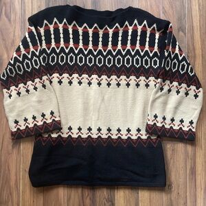 VTG It’s Pure Gould Scandi-Inspired Geometric Knit Sweater USA Made 80s 90s M/L